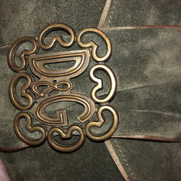 Dolce & Gabbana Army Green Suede Hobo Bag - Picture 2 of 5